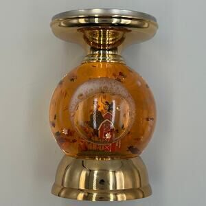Bath and Body Works Farmhouse Light-Up Leaves Water Globe Candle Pedestal